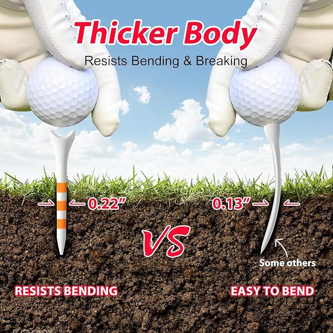 Professional Plastic Golf Tees 100 Pack, Enhanced Durability & Stability - Image 2