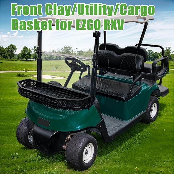 10L0L Golf Cart Front Clay Utility Cargo Basket - Image 5