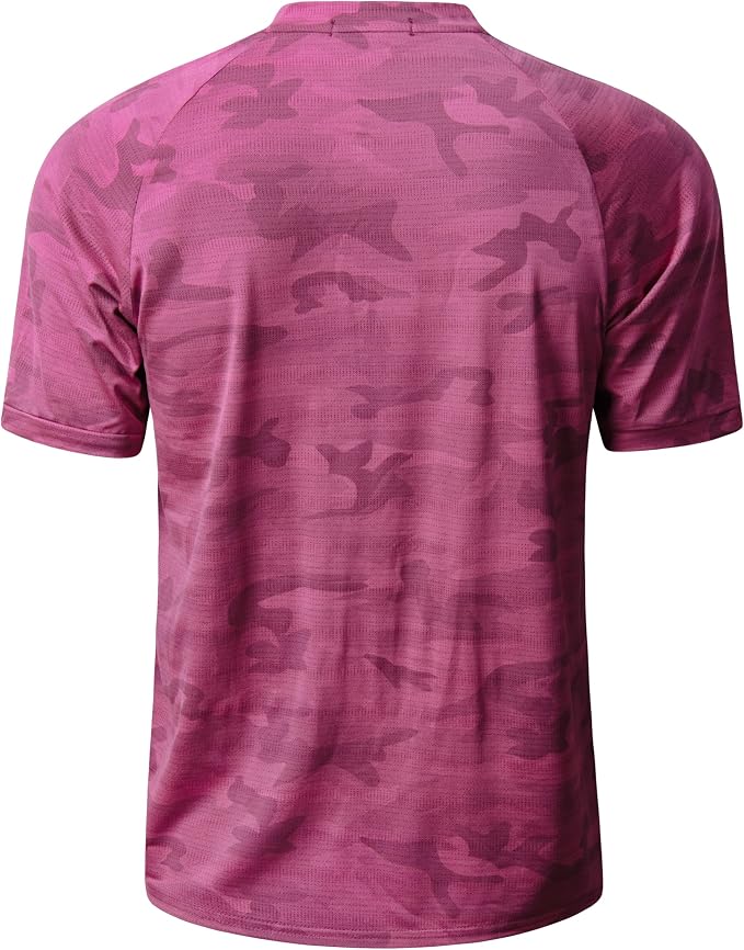 TAPULCO Mens Collarless Golf Shirts Short Sleeve Dry Fit Stretch Casual - Image 2