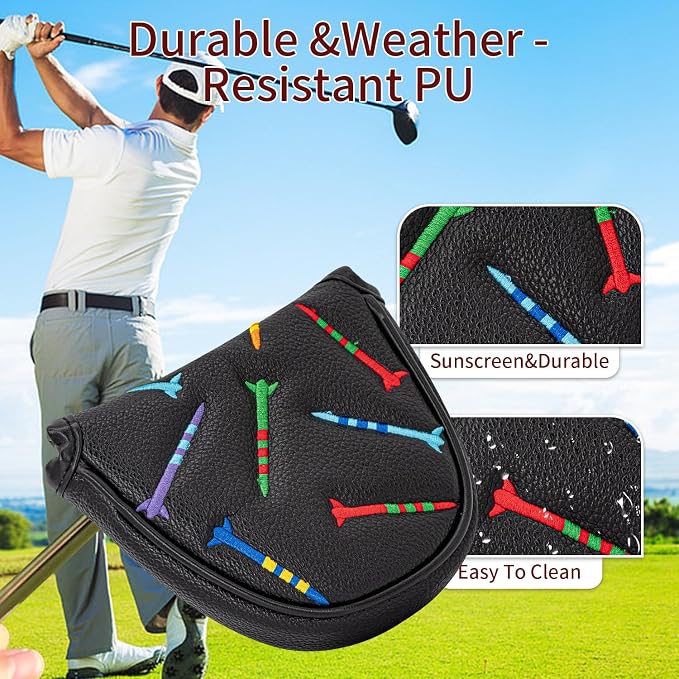 Colorful Nails Style Golf Half Mallet Putter Cover Headcover, Golf Putter Club - Image 3