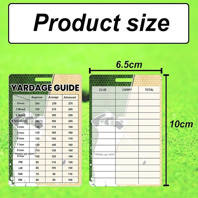 2pcs Golfers Quick Reference Distance Card Golf Club Range Estimation Cheat - Image 2