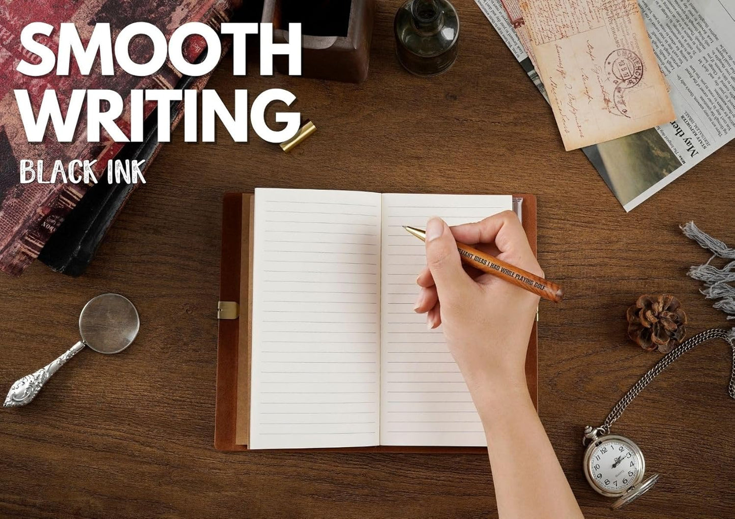 InnoBeta Golf Gifts for Men/Women, Funny Golf Gifts Leather Journal Notebook with Pen and Pen clip 7.87 x 4.7 Cover, 4 x 7.5 Pages (Inches) - Brilliant