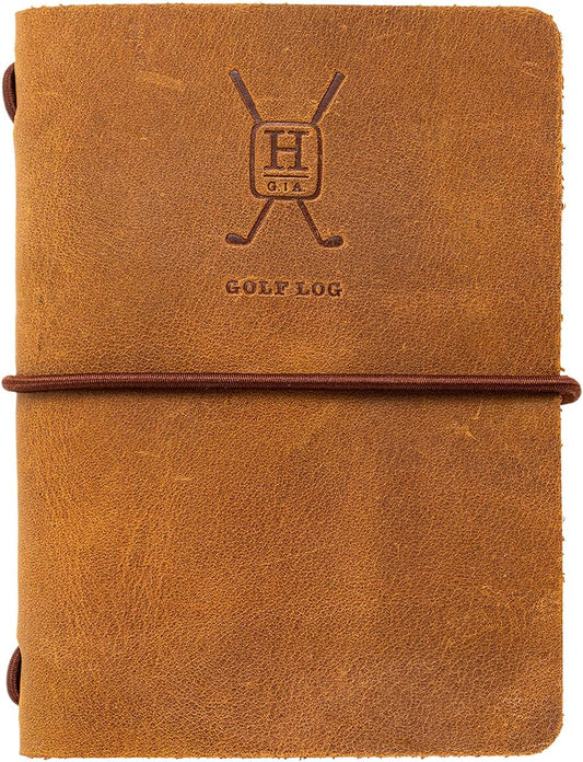Handy Picks Leather Golf Log Book, Handmade n Refillable, Golf Log n Yardage Book Included