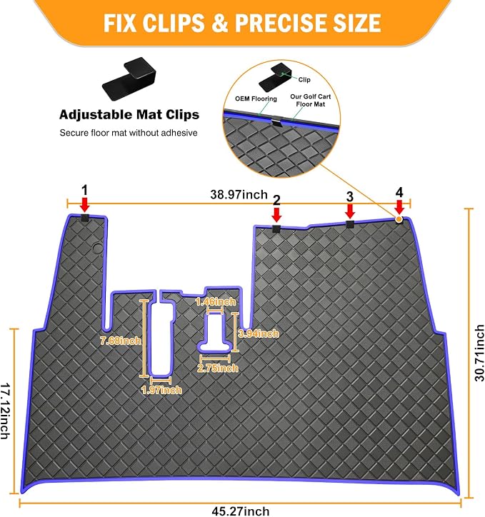 Golf Cart Floor Mat for Yamaha, Customize Non-Slip Full Coverage Liner Matt - Image 5