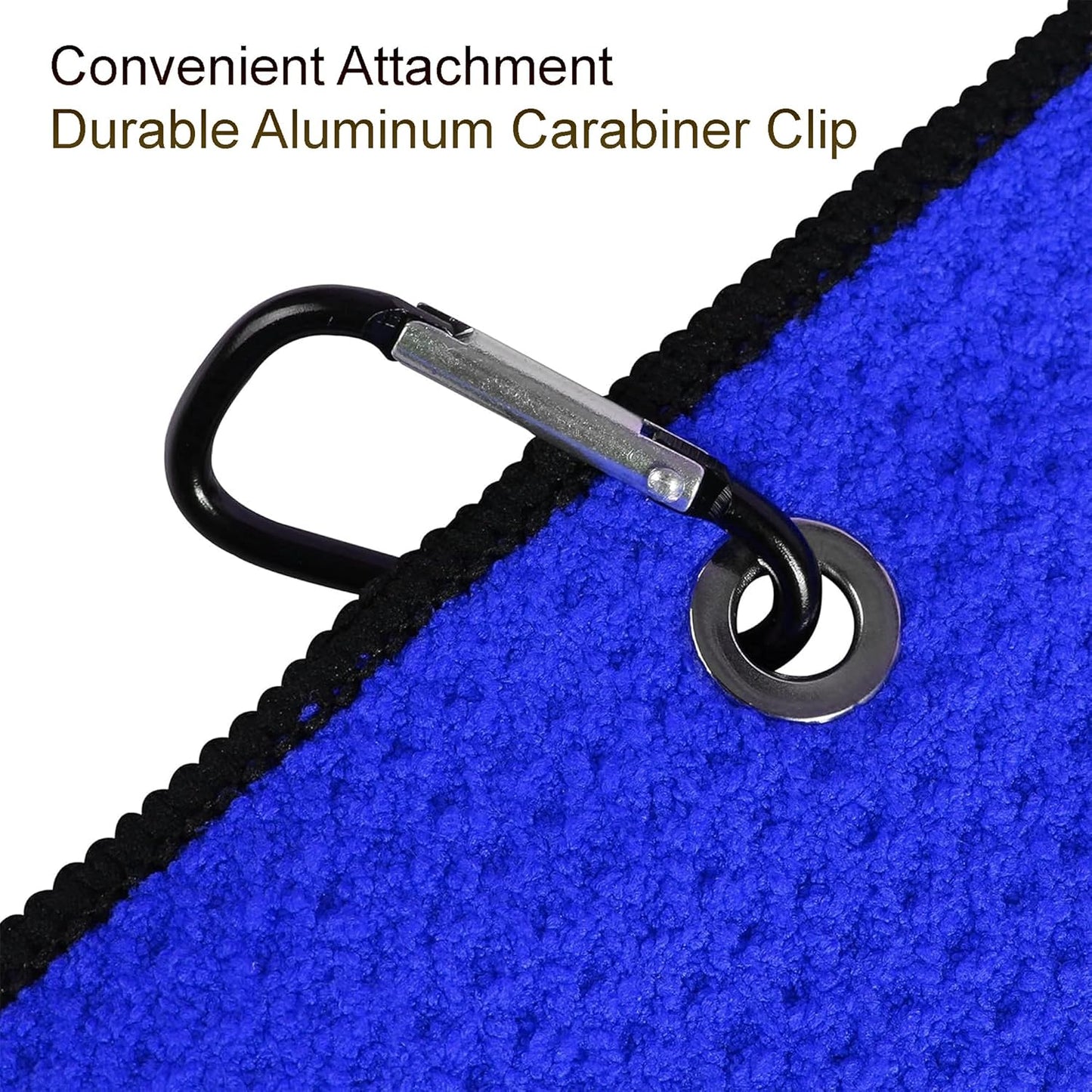 2-Pack Golf Towel & Club Brush Set – Microfiber Waffle Towels + Retractable Groove Cleaners – Bonus Carry Pouch – Lint-Free & Fast Drying (Red and Blue)