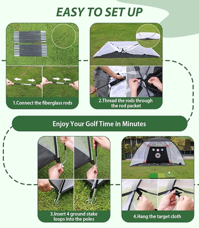 Golf Net, 10x7ft Golf Hitting Aid - Image 6
