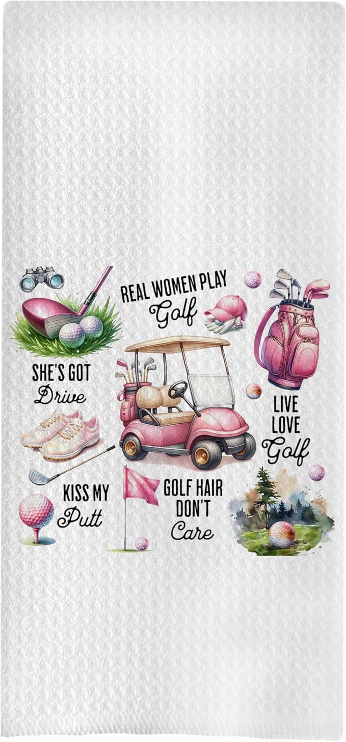 Pink Golf Kitchen Towels by GCFET