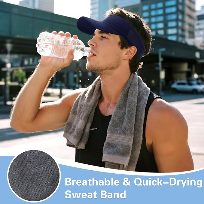 HH HOFNEN Sports Sun Visor Cooling Lightweight Stretchy Packable Running Golf - Image 4