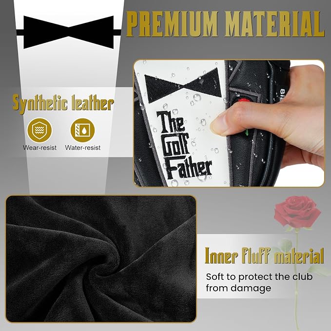 The Golf Father Golf Club Covers, Driver Fairway Hybrid Headcover, Funny Putter - Image 5