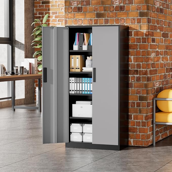 Greenvelly Metal Garage Storage Cabinet, Tall Cabinets - Image 2