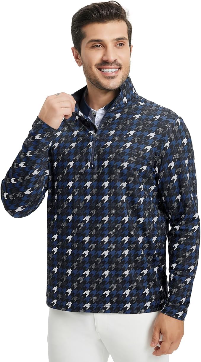 M MAELREG Quarter Zip Golf Pullover Men Dry Fit Long Sleeve Performance Wicking - Image 2