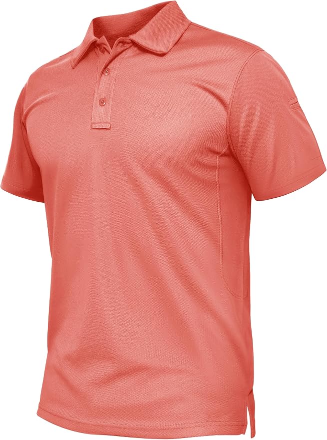 TACVASEN Mens Polo Shirt Short Sleeve Tactical Performance Collared Work Golf by TACVASEN