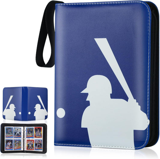 Baseball Card Binder,2024-2025 Sports Trading Card with Sleeves Holder Album,400 Pockets Baseball Card Holder Sheets Display Storage Protectors for Collectors Boys and Girls Gift,Blue