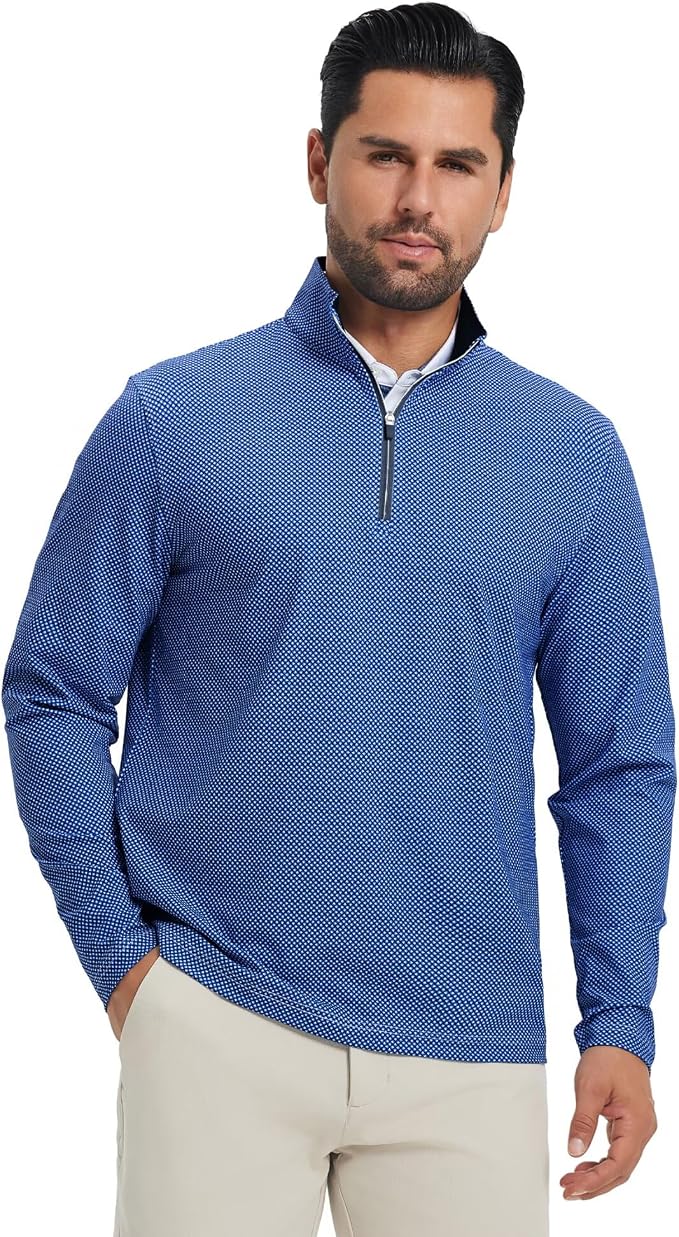 M MAELREG Quarter Zip Golf Pullover Men Dry Fit Long Sleeve Performance Wicking - Image 2