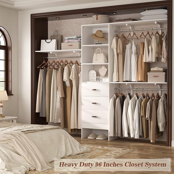 8FT Closet System, Wall Mount Bedroom Wardrobe - Image 9