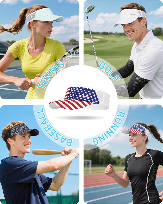 Sports Sun Visor Hats for Women Men Lightweight Breathable Cooling Stretchy - Image 7