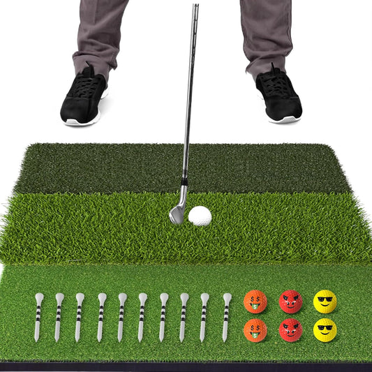 JAYA Golf Hitting Mat with Heavy Rubber Base, Foldable Golf Practice Mat for Indoor and Outdoor Training, Fairway & Rough Turf for Swing and Chipping