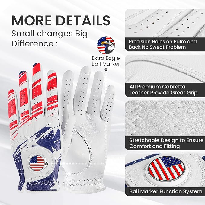 Golf Gloves Men All Premium Cabretta Leather 1 Pack - Image 2