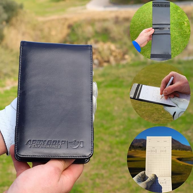PU Leather Golf scorecard Holder & 2 Weatherproof Golf Notebook - Image 2