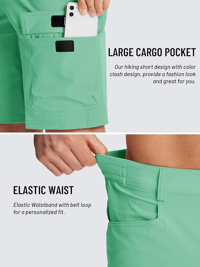 TACVASEN Men's Summer Outdoor Shorts Quick Dry Cargo Casual Work Hiking Shorts - Image 4