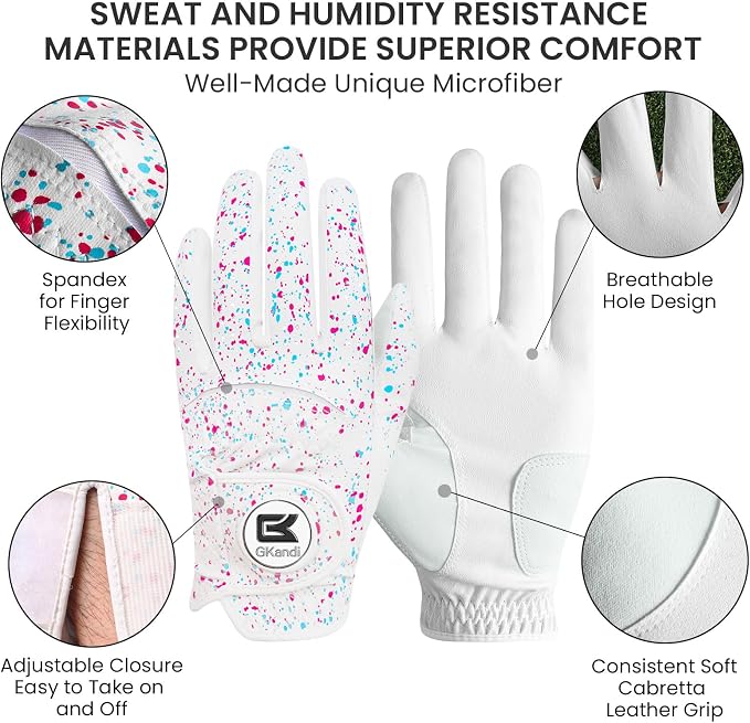 Golf Gloves Men Right Handed Golfer Left Hand Leather Stylish Value 2 Pack - Image 2