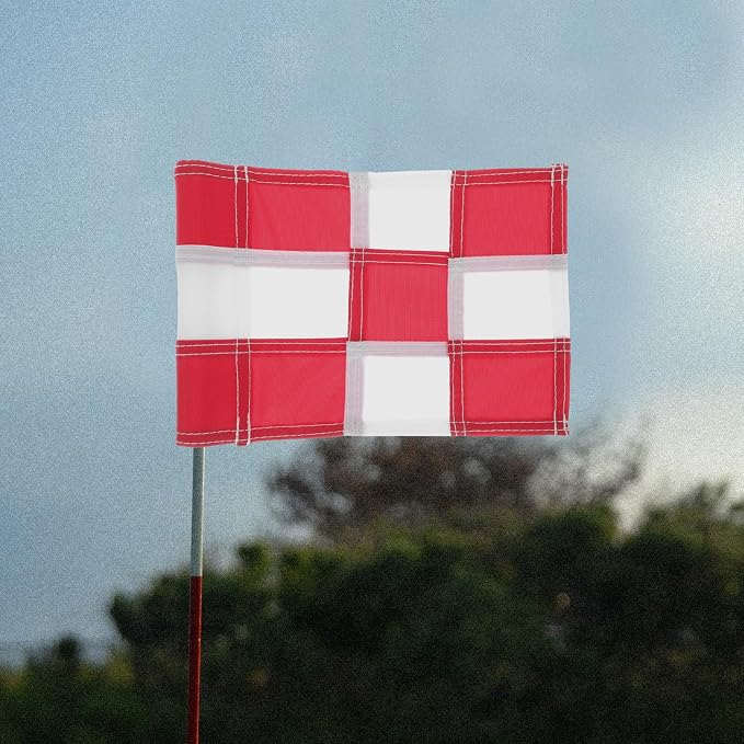 YARNOW Golfing Training Flag for Practice Court Checkered Red and White Golf - Image 7