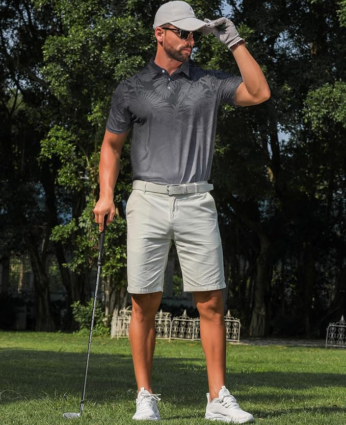zeetoo Men's Polo Shirts Hawaiian Golf Polos Shirts Short Sleeve Performance - Image 2