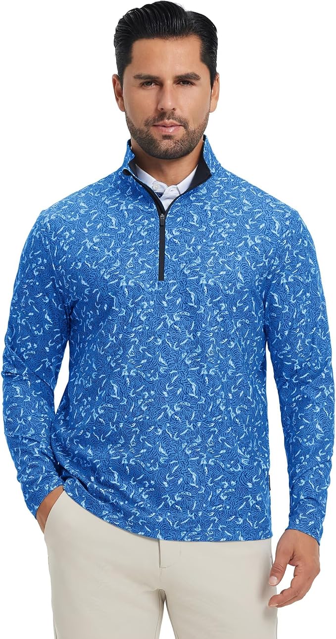 M MAELREG Quarter Zip Golf Pullover Men Dry Fit Long Sleeve Performance Wicking - Image 2