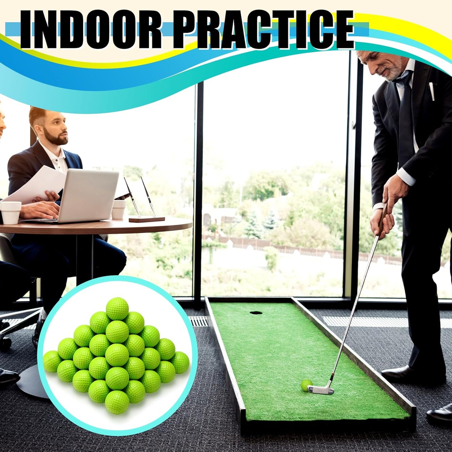 200 Pcs Foam Golf Practice Balls Bulk Realistic Feel Limited Flight Training Balls Soft for Outdoor Swing Indoor Backyard Training