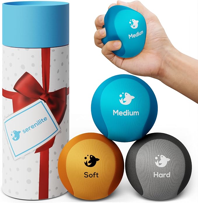 Serenilite Hand Therapy Exercise Stress Ball Bundle by Serenilite