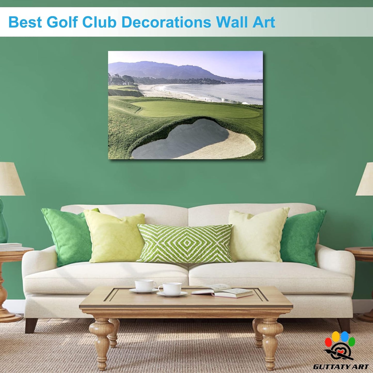 GUTTATY Golf Course Wall Art, Golf Pictures Posters Canvas Print Wall Decor for Golfer's Man Cave Home Ofice Ready to Hang (28x40 Inches)