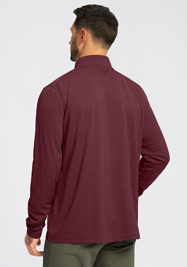 Obla Golf Quarter Zip Pullover for Men Mock Neck Sweatshirt Lightweight Sun - Image 3