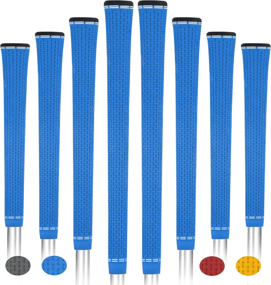 Golf Grips 8 Pack Soft Comfortable Non-Slip Grip Set Standard/Midsize 4 Colors All-Weather Arthritic Grip Men & Women