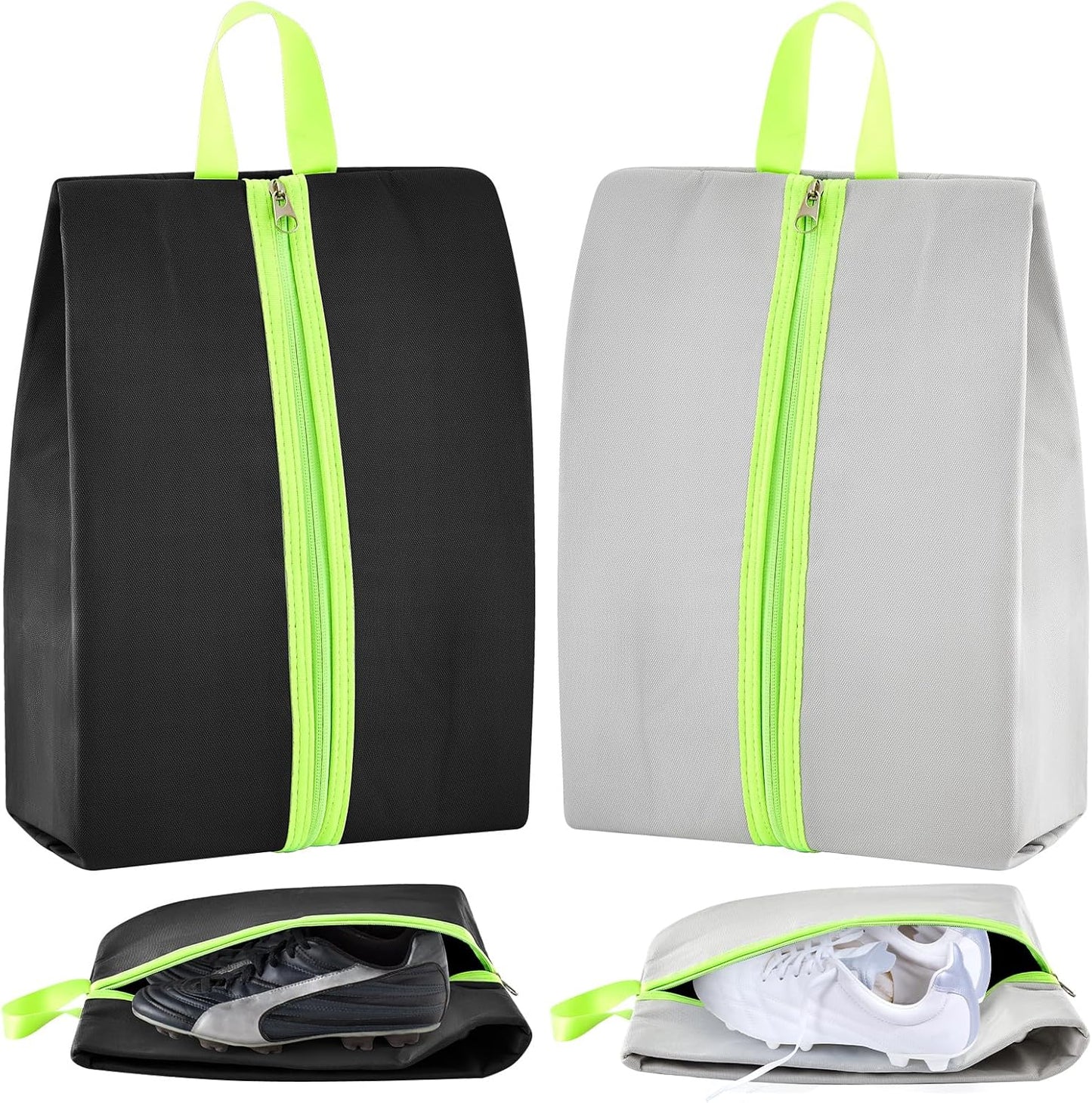 2 Pack Smell Proof Shoe Cleat Bag for Travel Water-Resistant Odor Absorbing Lightweight Golf Soccer Shoe Storage Organizer Shoe Pouch with Zipper for Gym Sports Travel Work