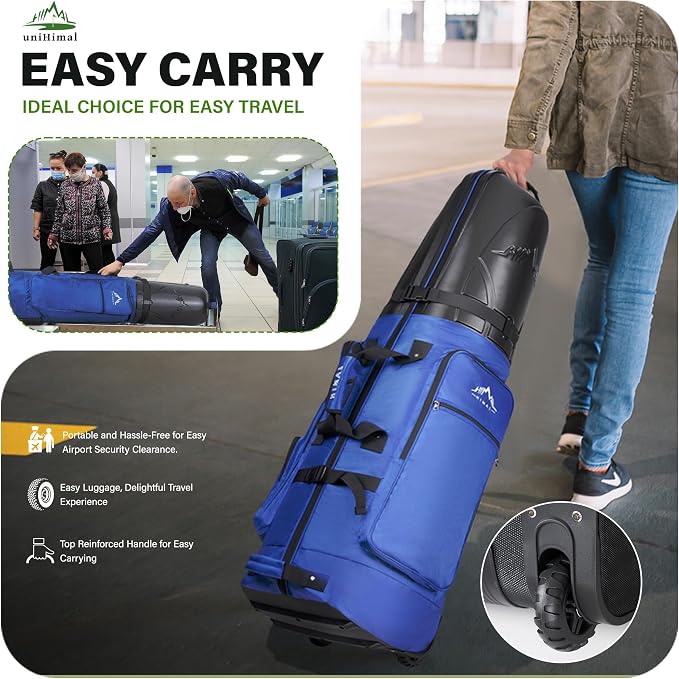 Golf Travel Bag with Hard Case Top, 1680D Heavy Duty Oxford Golf Club Travel - Image 7