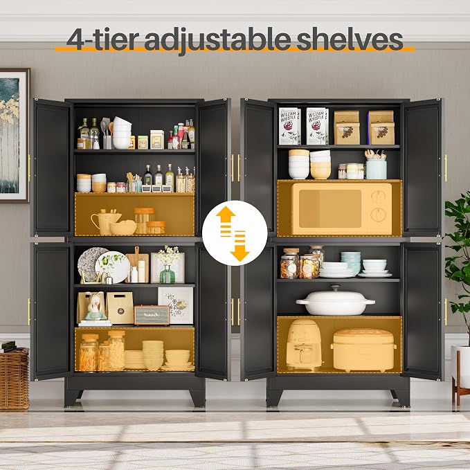 75" H Tall Kitchen Pantry Cabinet, Pantry Storage - Image 5
