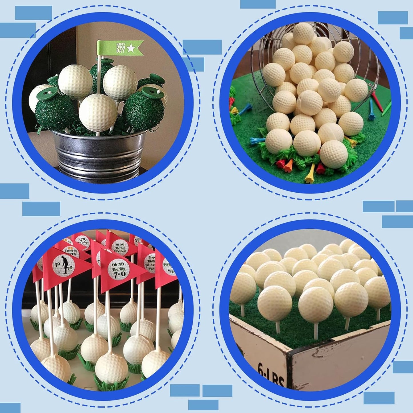 2 Pack Golf Ball Mold, Silicone Golf Ball Cake Pop Mold, 20-Cavity 3D Sphere Mold for Chocolate,Cake Pops, Ice Cubes, Bath bombs