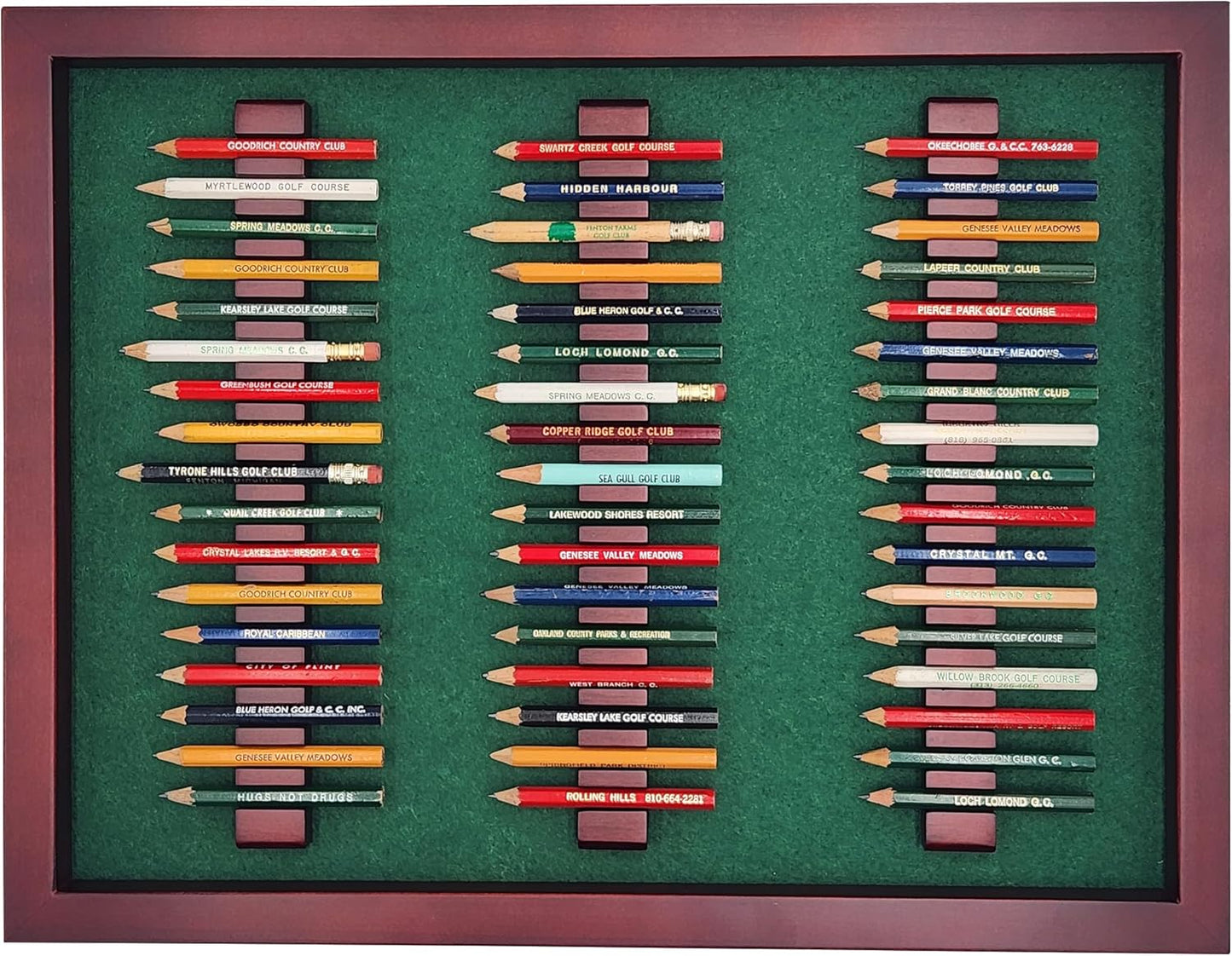 18hills Premium Wood Golf Pencil Case Holder Display - Holds 51 Pencils - Perfect Golf Gift