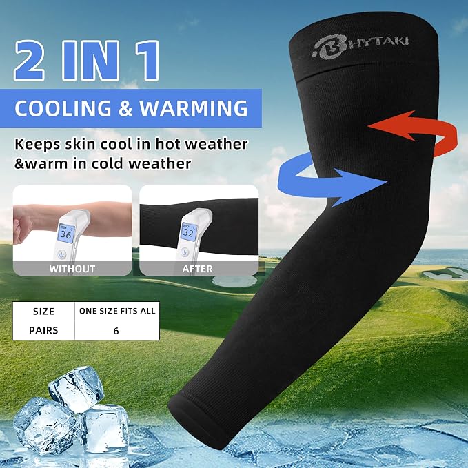 BHYTAKI UV Sun Protection Arm Sleeves, UPF 50 Sports Cooling Arm Compression - Image 4