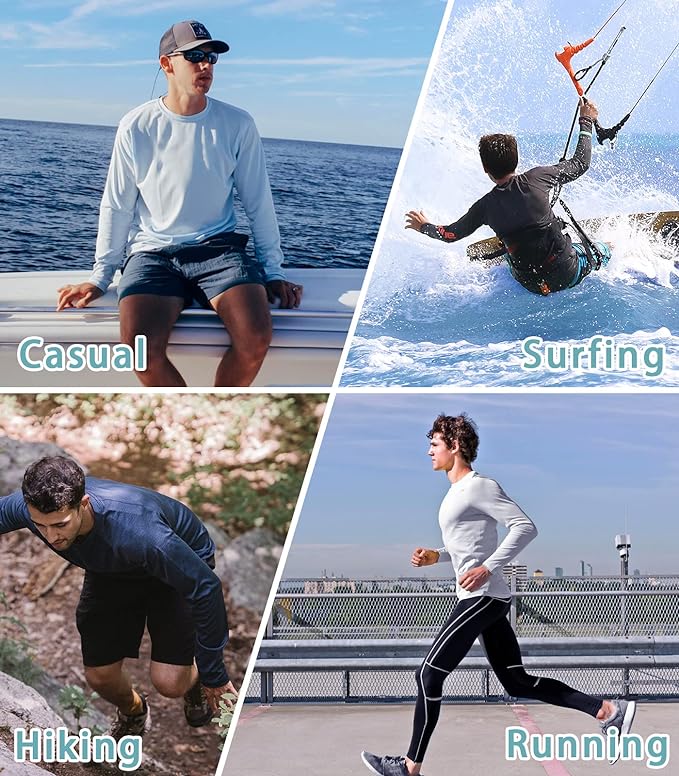 NORTHYARD Men's UPF 50+ Hoodie Shirts Long Sleeve Sun Protection Fishing Swim - Image 5