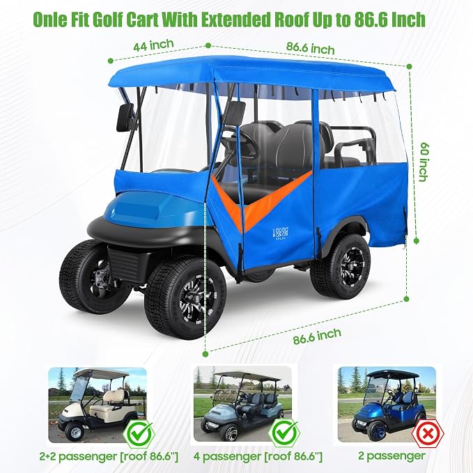 10L0L 4 Passenger Golf Cart Enclosure - Image 2