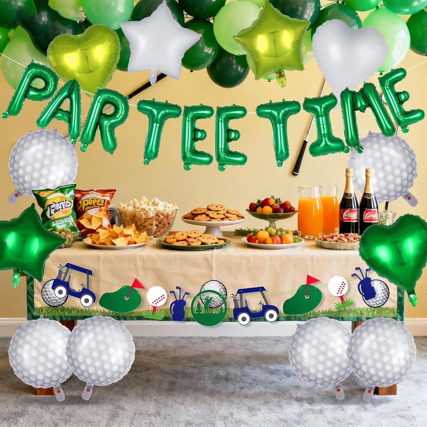 23 Pcs Let’s Partee Time Golf Party Decorations, Golf Balloons Banner Set, Sport Themed Party Supplies for Baby Shower, Retirement, Birthday Parties