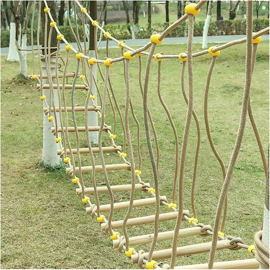 Amusement Park Suspension Bridge,Rope Ladder Bridge,Rickety Bridge, Slackline Accessories, Suitable for Outdoor Activities(Size:13.12ft(4m))