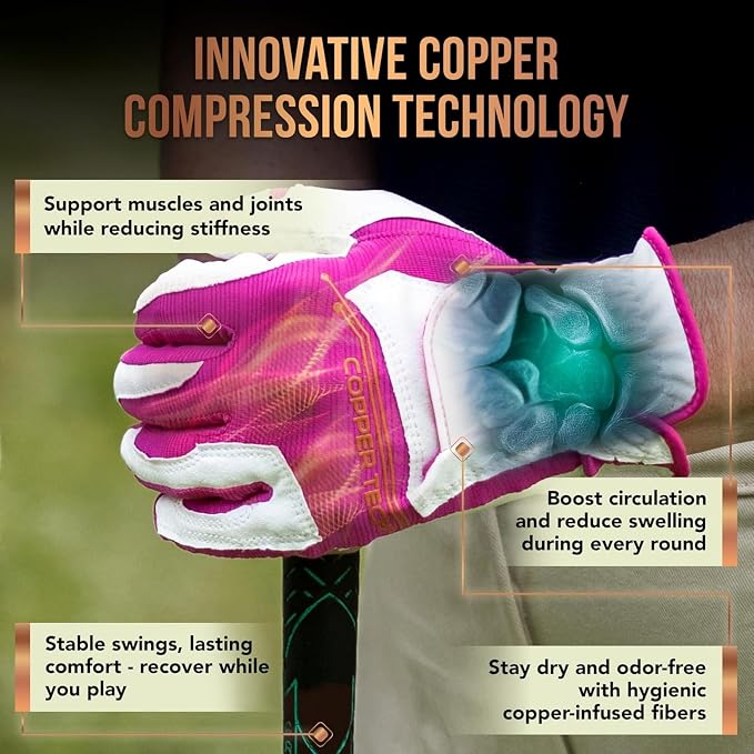 Copper Tech Ladies Golf Gloves Women Right Handed Golfer or Left Handed Golfer - Image 4