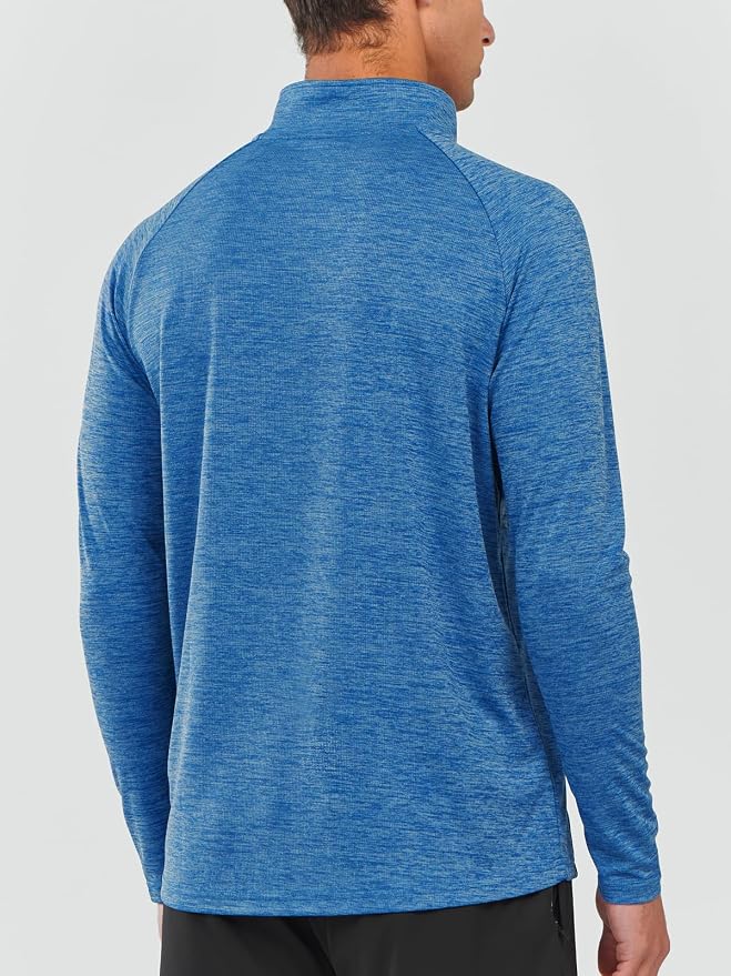 NORTHYARD Quarter Zip Pullover Men Running Shirt Long Sleeve Moisture Wicking - Image 3