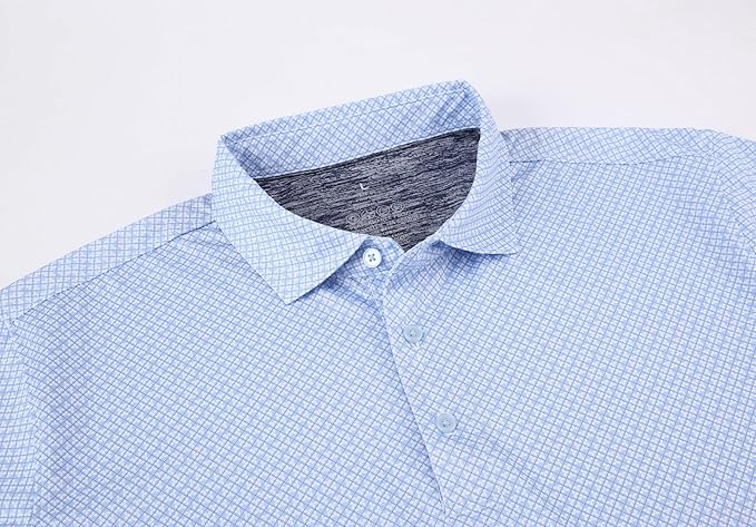 Alex Vando Mens Golf Shirt Moisture Wicking Classic Print Golf Shirts - Image 3