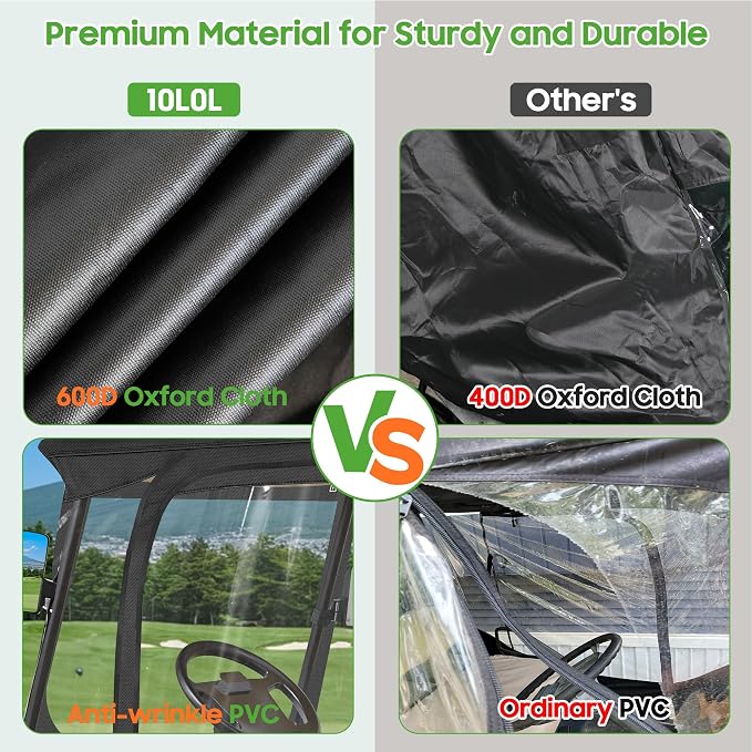 10L0L 4 Passenger Golf Cart Driving Enclosure - Image 6