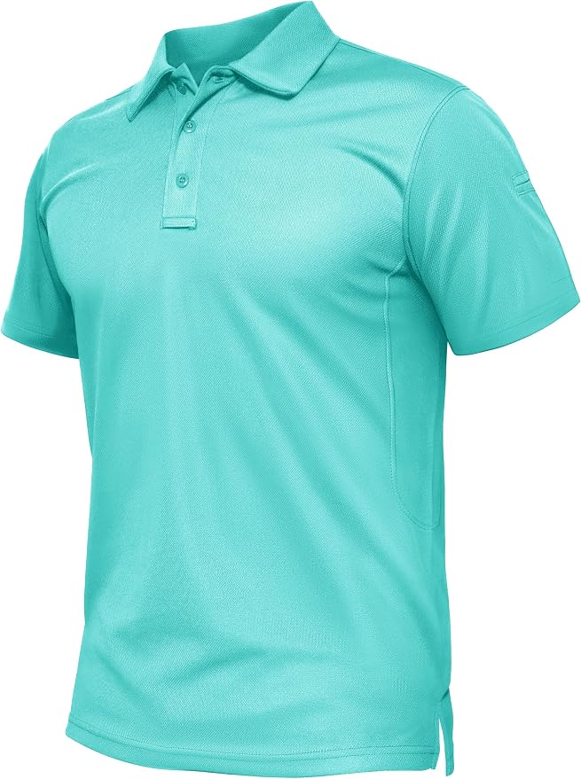 TACVASEN Mens Polo Shirt Short Sleeve Tactical Performance Collared Work Golf by TACVASEN