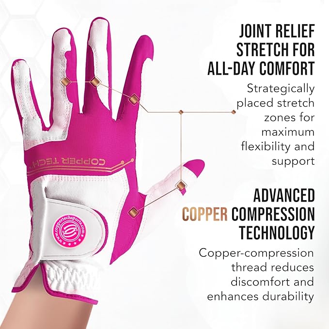 Copper Tech Ladies Golf Gloves Women Right Handed Golfer or Left Handed Golfer - Image 2