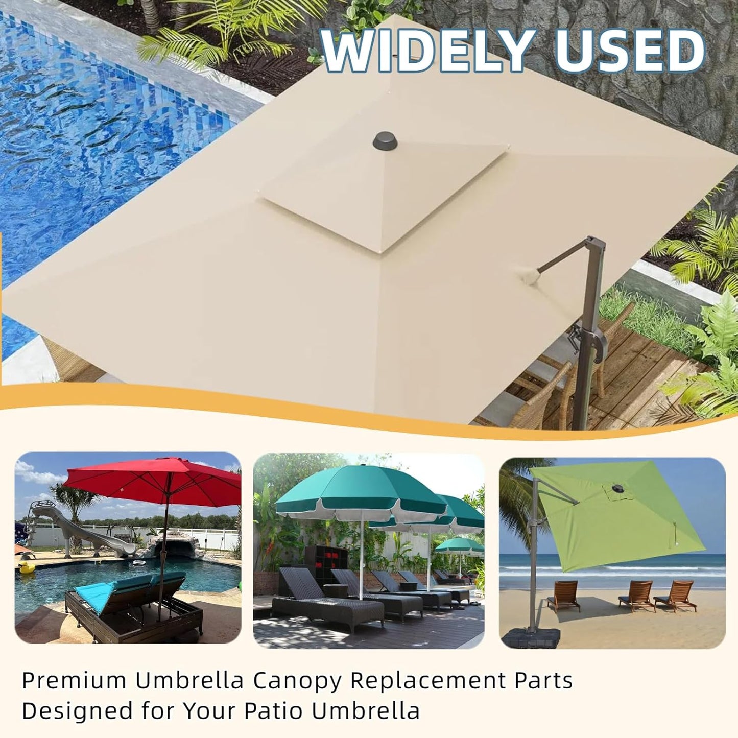 2 PCS Patio Umbrella Tip Caps Replacement Part Patio Umbrella Top Screw Cap - Durable Replacement Umbrella Caps with Screw-On Design (Black)